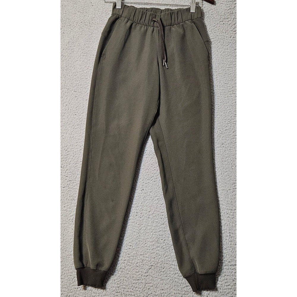 Lululemon Green Woven On the Fly Jogger 28"‎ Size 2 Style W5BZDS